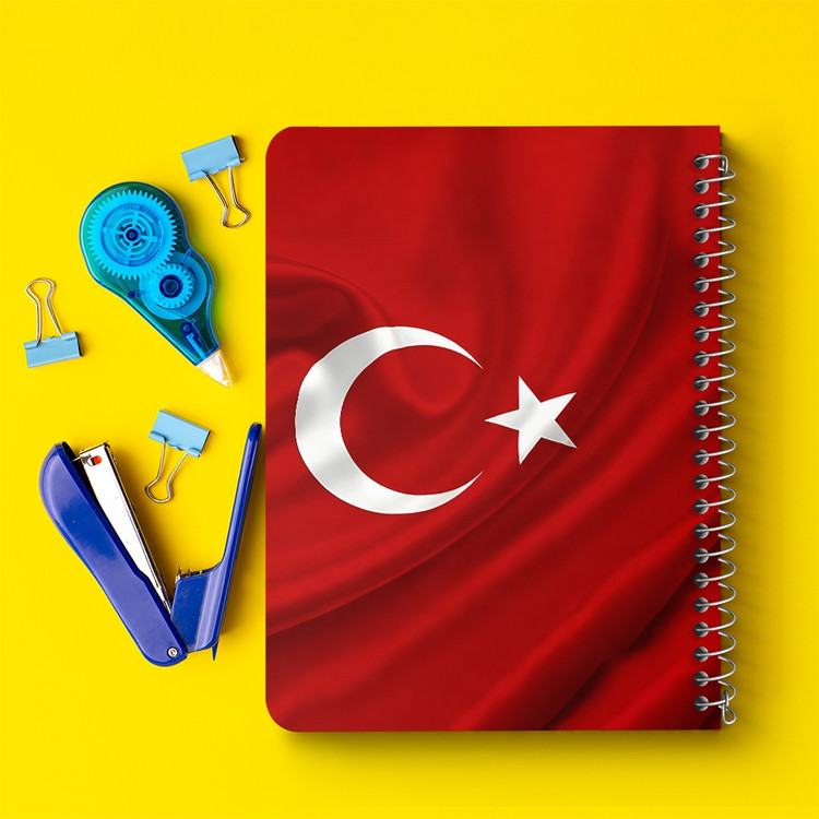 دفتر نقاشی 50 برگ خندالو طرح پرچم ترکیه (Turkey) کد 38441