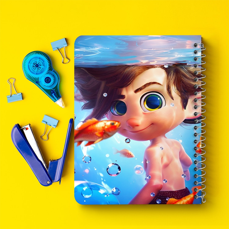 دفتر نقاشی 50 برگ خندالو طرح انیمیشن پسر دلفینی (Dolphin Boy) کد 38176
