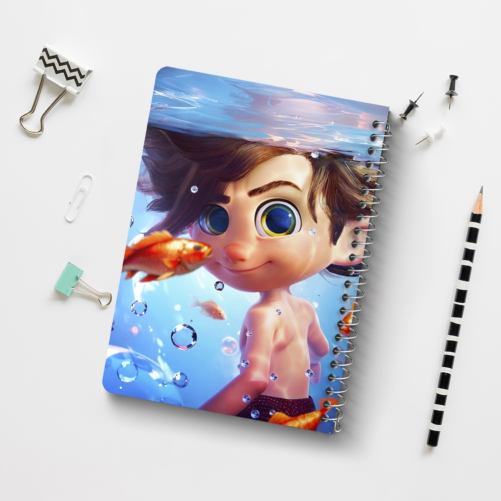 دفتر نقاشی 50 برگ خندالو طرح انیمیشن پسر دلفینی (Dolphin Boy) کد 38176