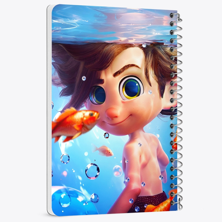 دفتر نقاشی 50 برگ خندالو طرح انیمیشن پسر دلفینی (Dolphin Boy) کد 38176