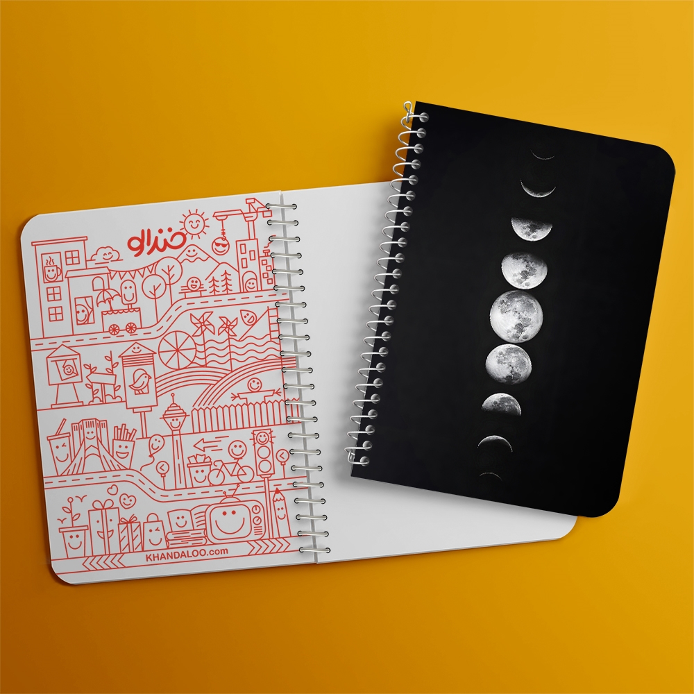 دفتر نقاشی 50 برگ خندالو طرح ماه (Moon) کد 38065