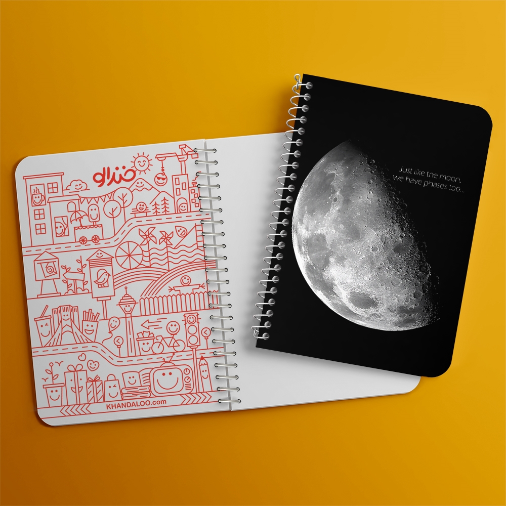 دفتر نقاشی 50 برگ خندالو طرح ماه (Moon) کد 38063