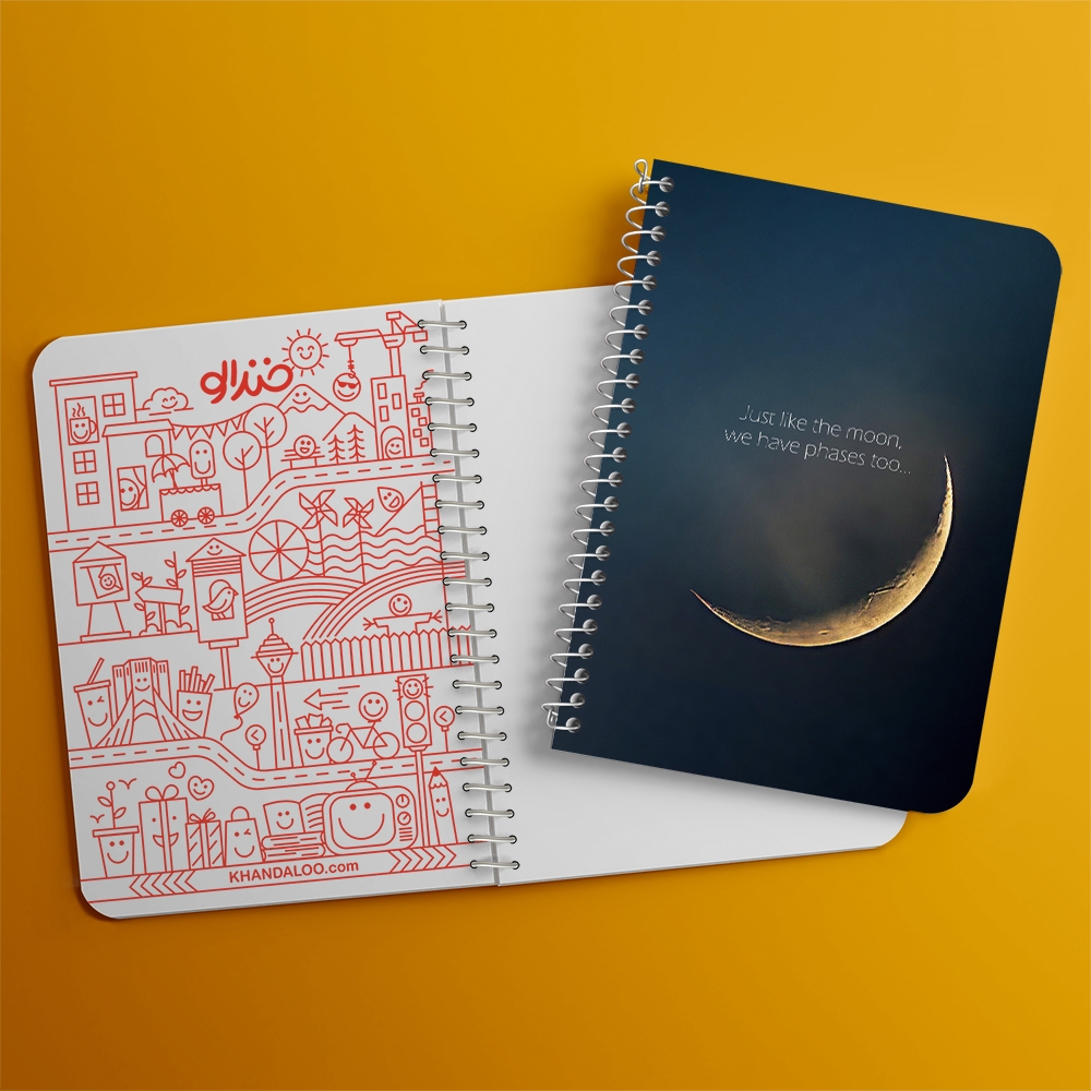 دفتر نقاشی 50 برگ خندالو طرح ماه (Moon) کد 38060