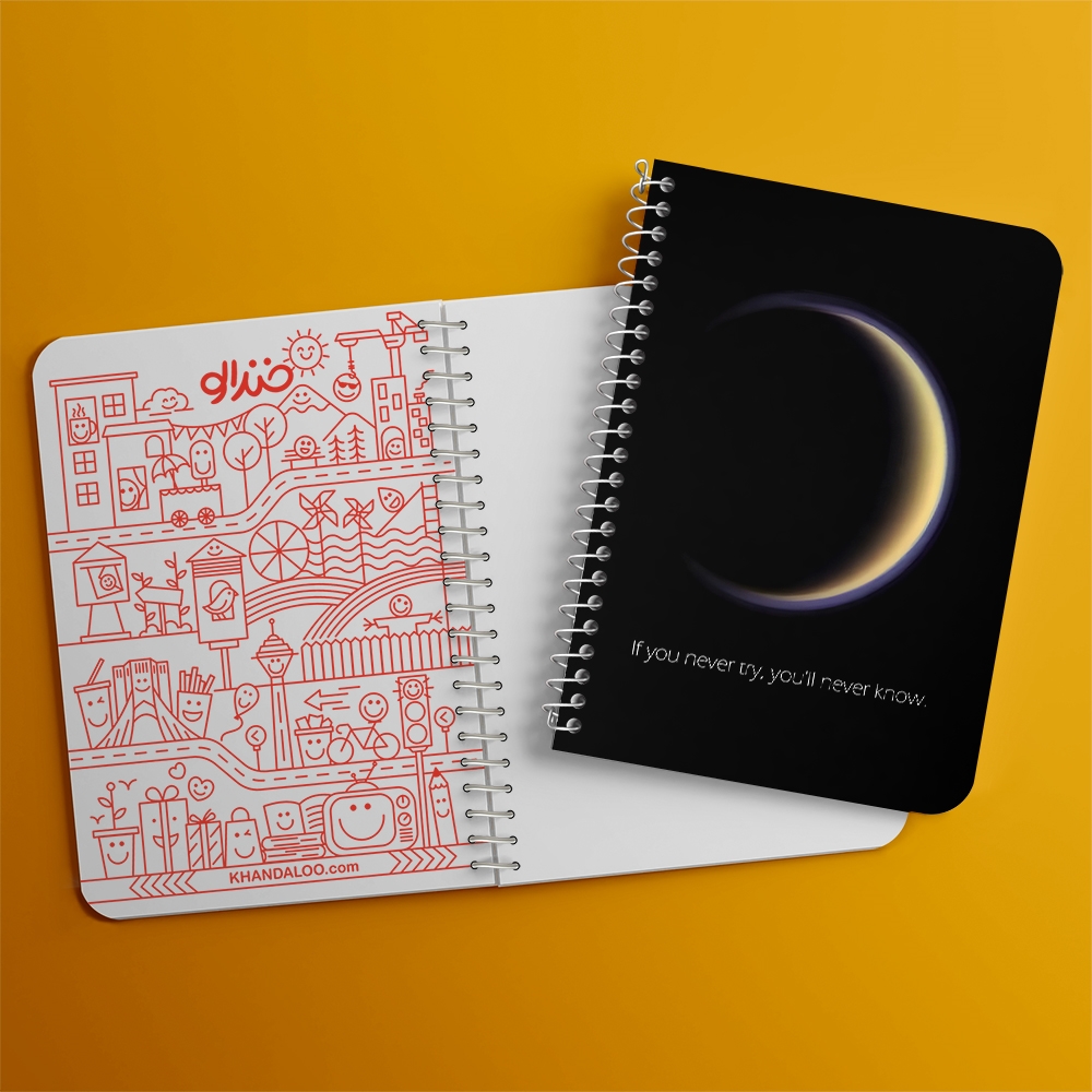 دفتر نقاشی 50 برگ خندالو طرح ماه (Moon) کد 38049