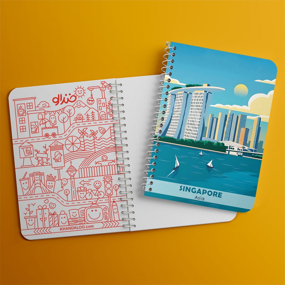دفتر نقاشی 50 برگ خندالو طرح سنگاپور (Singapore) کد 37710