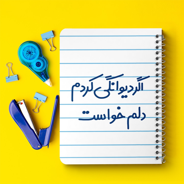 دفتر مشق 50 برگ خندالو طرح اگر دیوانگی کردم دلم خواست کد 6491