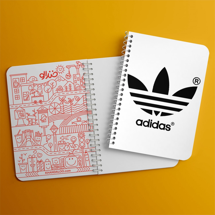 دفتر مشق 50 برگ خندالو طرح آدیداس Adidas کد 6214