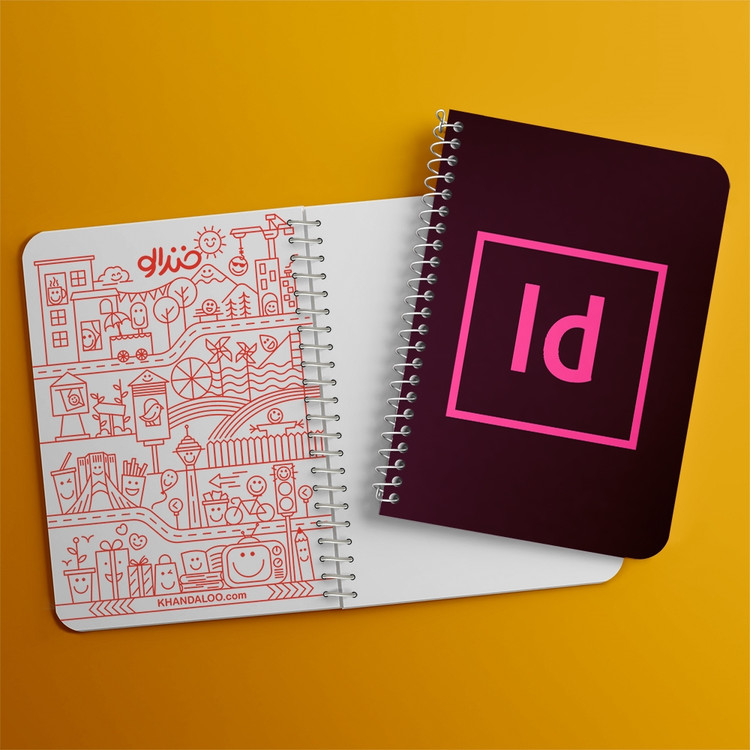 دفتر مشق 50 برگ خندالو طرح ایندیزاین InDesign کد 6200