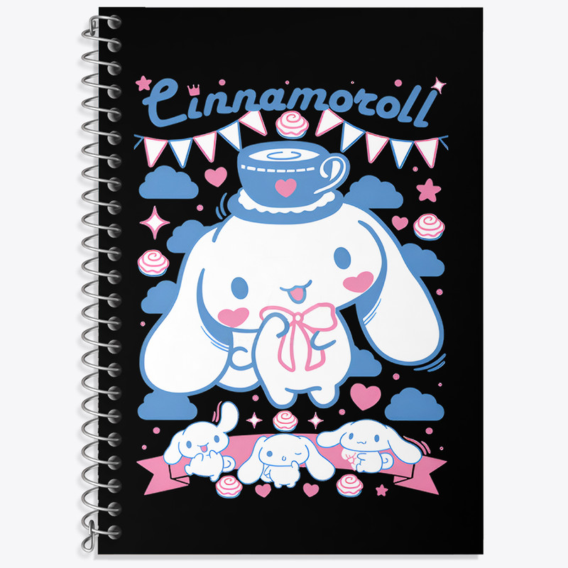 دفتر زبان دوخط 50 برگ خندالو طرح سینامورول (Cinnamoroll) کد N7809