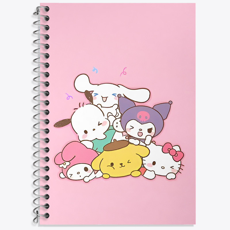 دفتر زبان 50 برگ خندالو مدل سه خط طرح کرومی (Kuromi) کد N4795