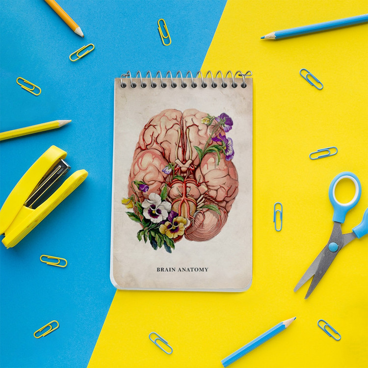 دفتر یادداشت 50 برگ خندالو طرح آناتومی مغز (Brain Anatomy) کد F13976