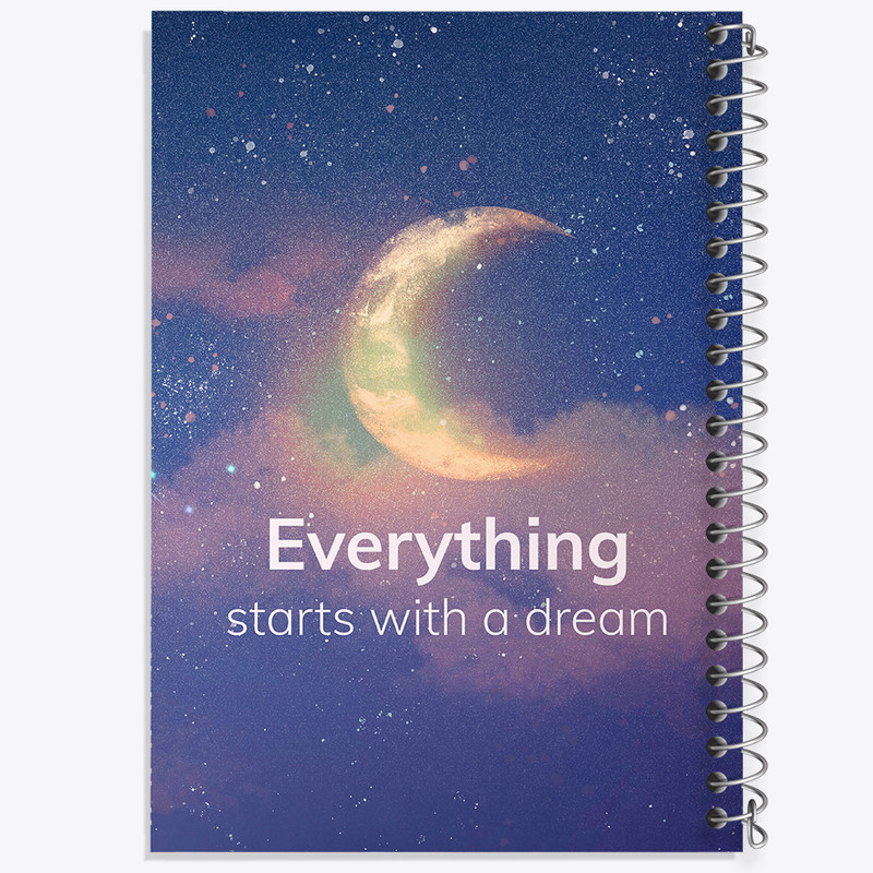 دفتر ژورنال نویسی 50 برگ خندالو مدل نقطه ای طرح Everything Starts With A Dream کد N2332