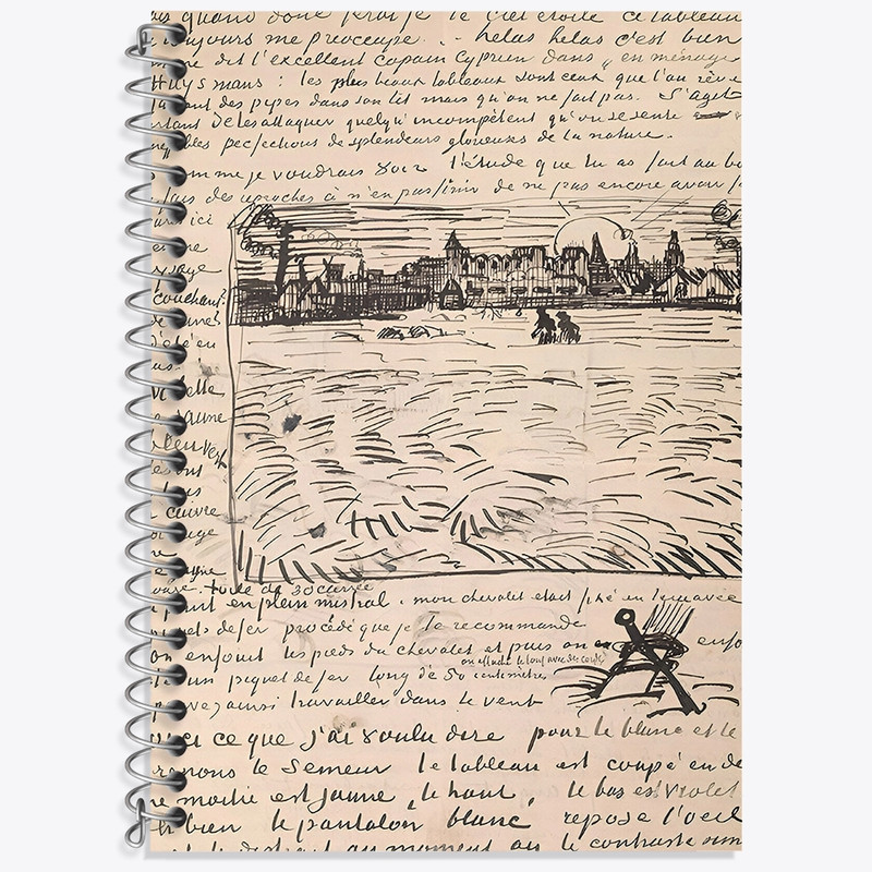 دفتر لغت 50 برگ خندالو طرح دفتر طراحی ونسان ونگوگ (Van Gogh) کد N9373