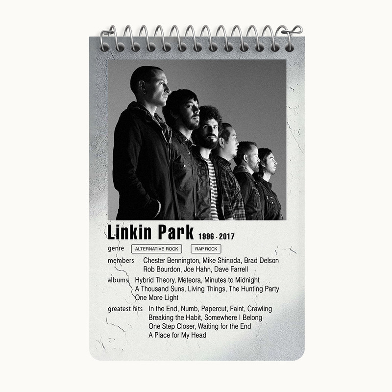 دفتر یادداشت 50 برگ خندالو طرح لینکین پارک (Linkin Park)   کد F11235