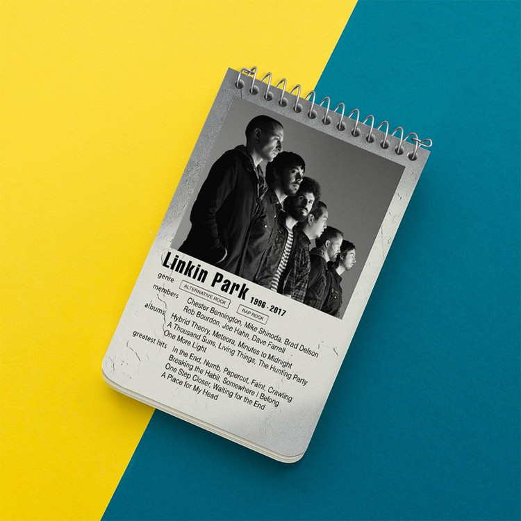 دفتر یادداشت 50 برگ خندالو طرح لینکین پارک (Linkin Park) کد F11235