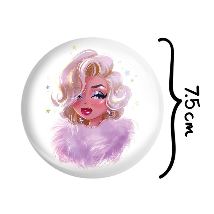 آینه جیبی خندالو طرح مرلین مونرو Marilyn Monroe مدل تاشو کد 3984