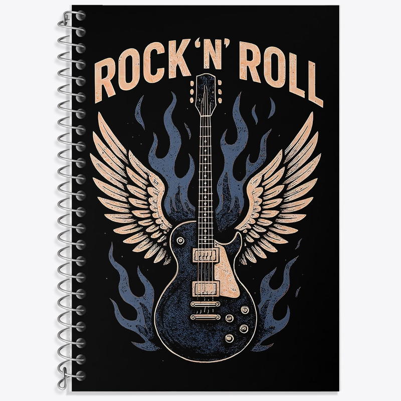 دفتر زبان 50 برگ خندالو مدل سه خط طرح راک اَند رول (Rock And Roll) کد F14183