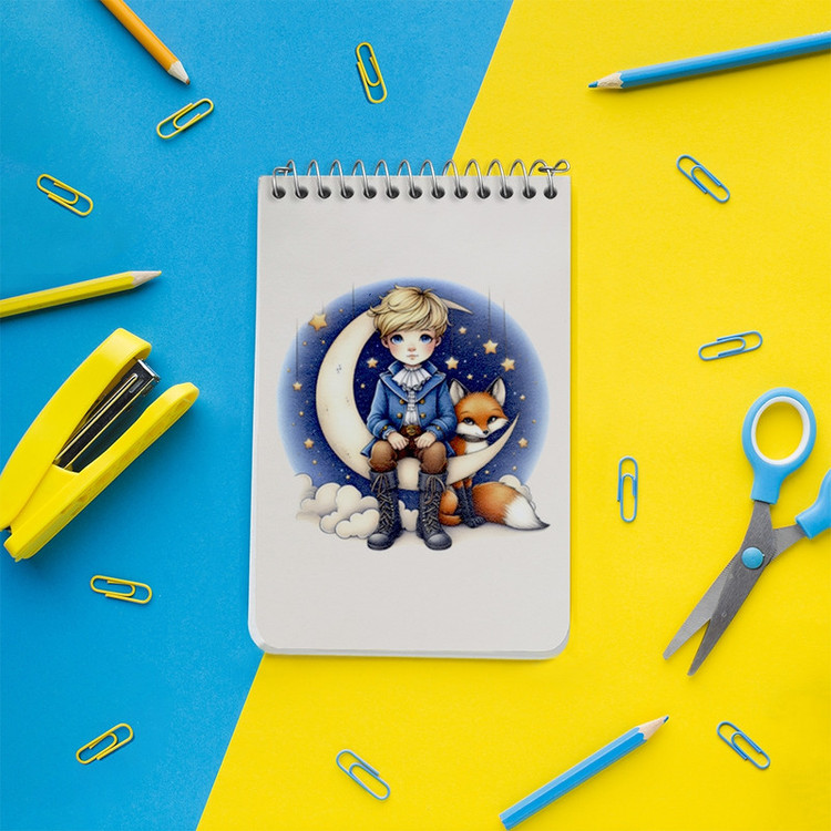 دفتر یادداشت 50 برگ خندالو طرح شازده کوچولو (The Little Prince) کد F6136