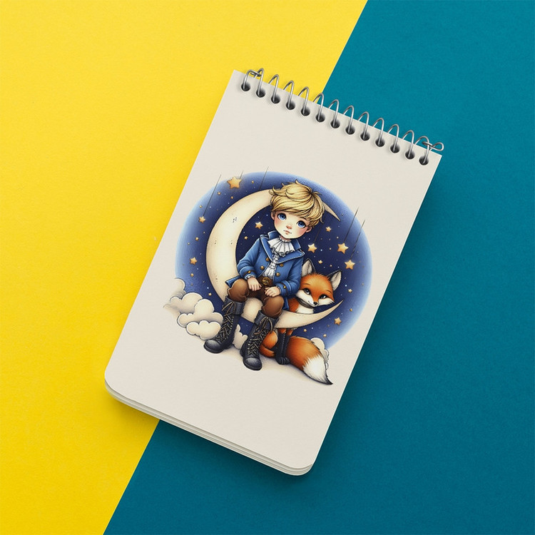 دفتر یادداشت 50 برگ خندالو طرح شازده کوچولو (The Little Prince) کد F6136