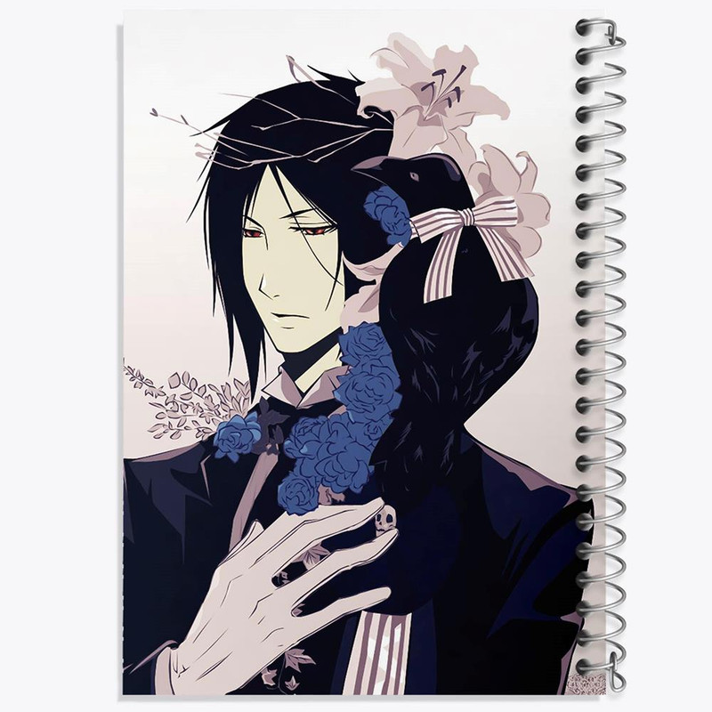 دفتر مشق 50 برگ خندالو مدل سباستین انیمه خادم سیاه Black Butler کد 16338