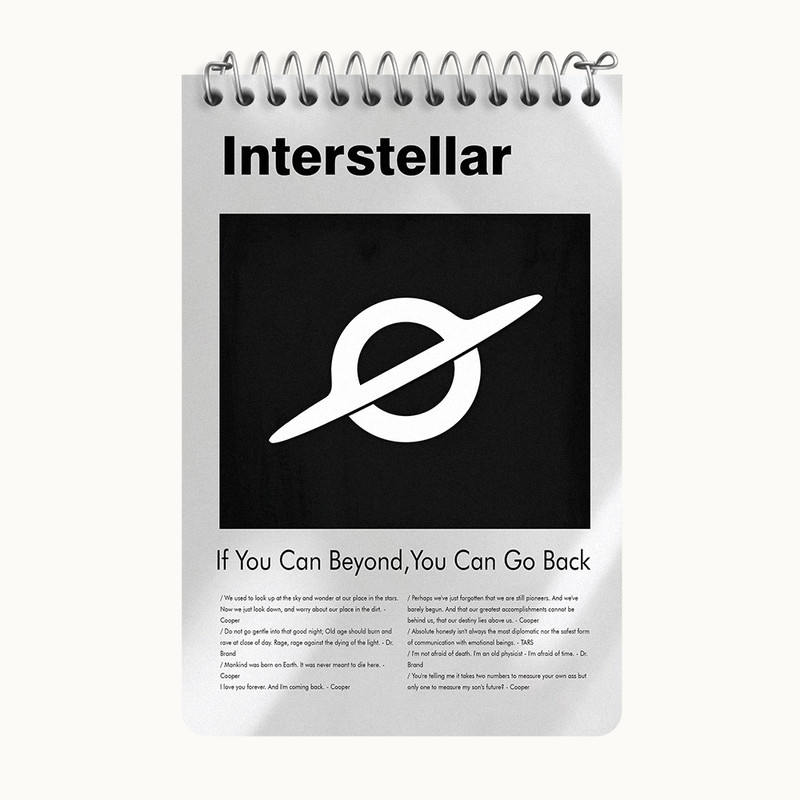 دفتر یادداشت 50 برگ خندالو طرح میان ستاره ای (Interstellar) کد F13816