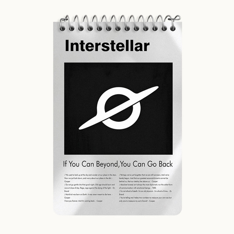 دفتر یادداشت 50 برگ خندالو طرح میان ستاره ای (Interstellar) کد F13816