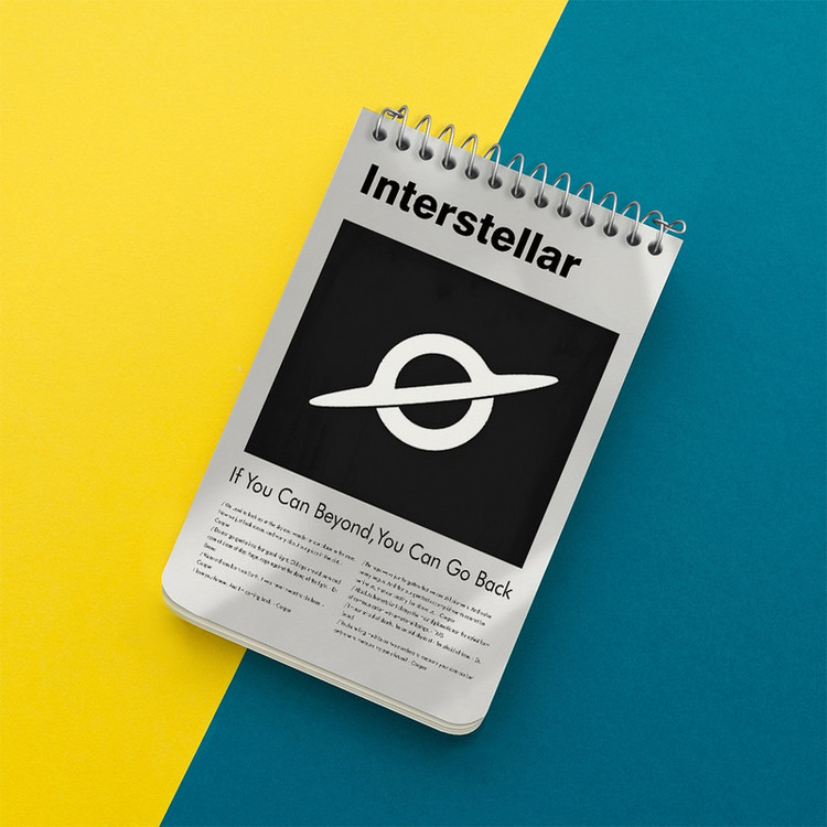 دفتر یادداشت 50 برگ خندالو طرح میان ستاره ای (Interstellar) کد F13816