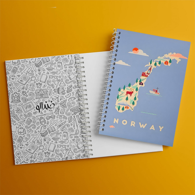دفتر ژورنال نویسی 50 برگ خندالو مدل نقطه ای طرح نروژ (Norway) کد F14363