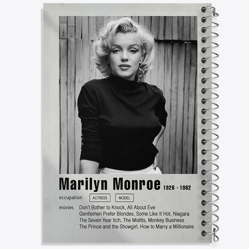 دفتر مشق 100 برگ خندالو طرح مرلین مونرو (Marilyn Monroe) کد F11198