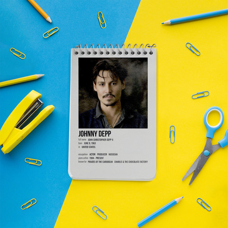 دفتر یادداشت 50 برگ خندالو طرح جانی دپ (Johnny Depp) کد F13376