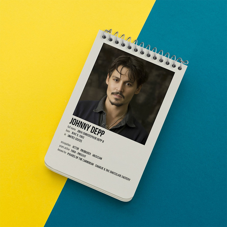 دفتر یادداشت 50 برگ خندالو طرح جانی دپ (Johnny Depp) کد F13376