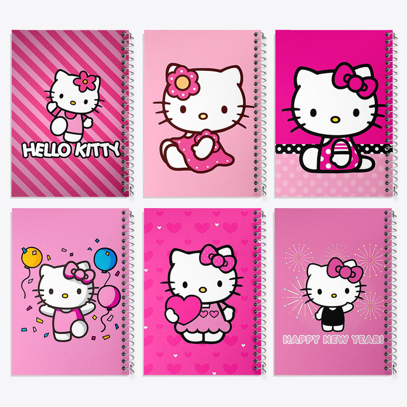 دفتر نقاشی 50 برگ خندالو طرح هلو کیتی (Hello Kitty) کد 282 مجموعه 6 عددی