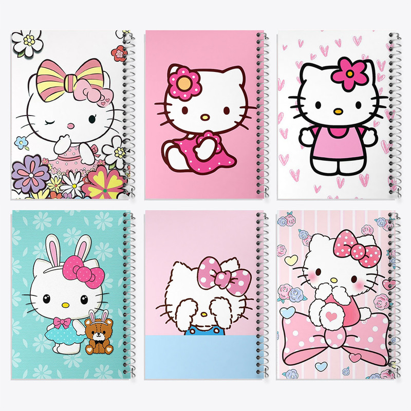 دفتر مشق 50 برگ خندالو طرح هلو کیتی (Hello Kitty) کد 284 مجموعه 6 عددی