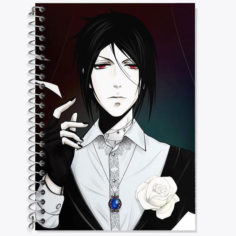 دفتر زبان 50 برگ خندالو مدل سه خط طرح سباستین انیمه خادم سیاه Black Butler کد 16307