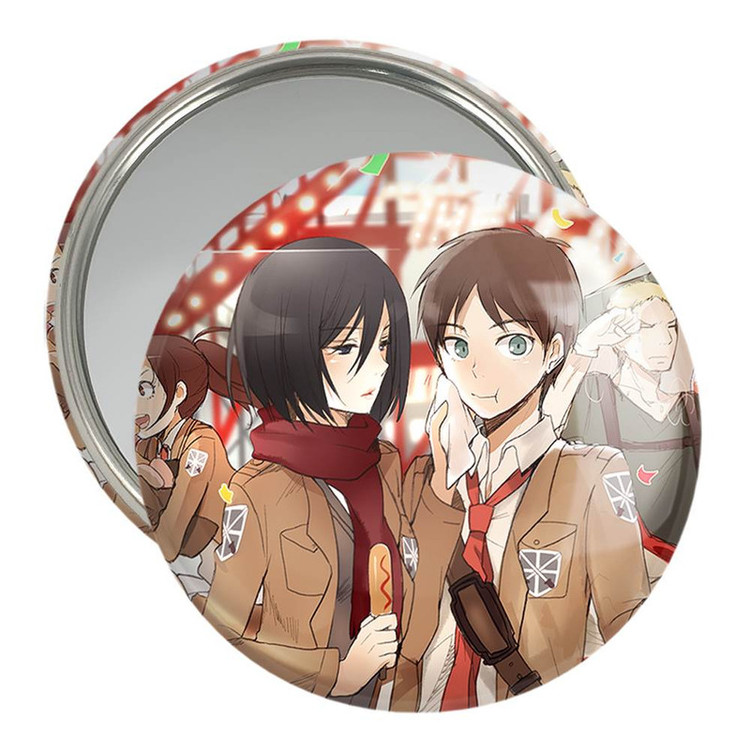 آینه جیبی خندالو مدل ارن و میکاسا انیمه اتک آن تایتان Attack on Titan کد 11047