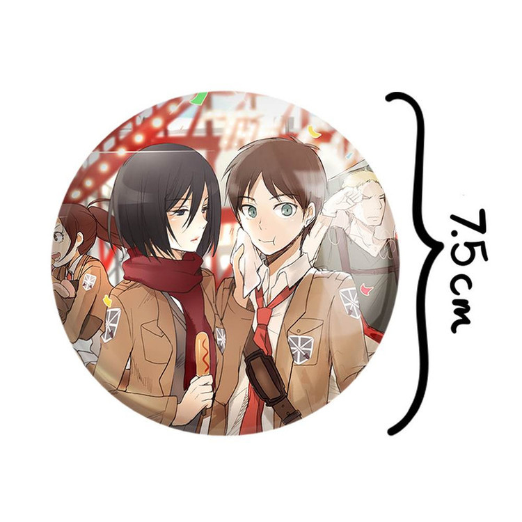آینه جیبی خندالو مدل ارن و میکاسا انیمه اتک آن تایتان Attack on Titan کد 11047