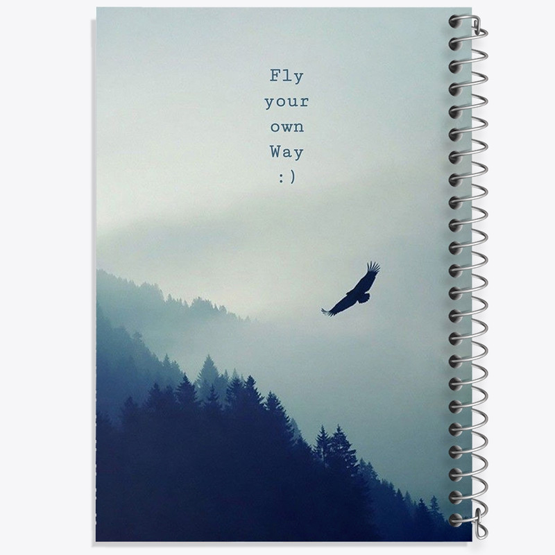 دفتر ژورنال نویسی 50 برگ خندالو مدل نقطه ای طرح Fly Your Own Way کد F1729