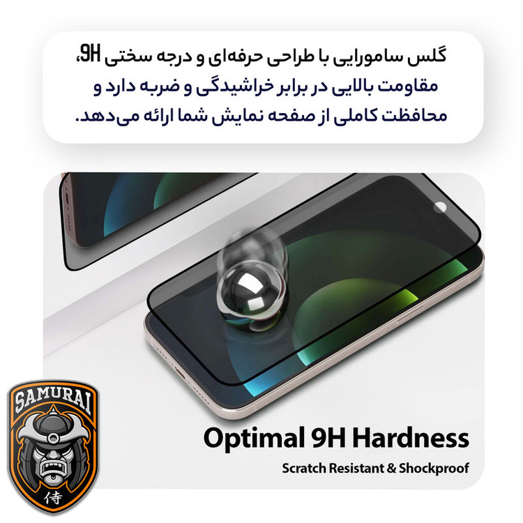 محافظ صفحه نمایش حریم شخصی سامورایی مدل Private مناسب برای گوشی موبایل سامسونگ Galaxy A56 / A36 / S24 FE