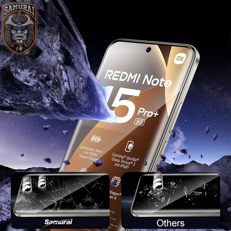 محافظ صفحه نمایش سامورایی مدل ovglass مناسب برای گوشی موبایل Redmi Note 15 Pro Plus / Poco M8 Pro
