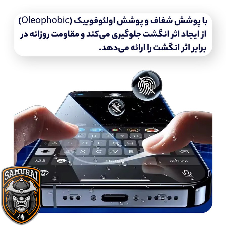 محافظ صفحه نمایش حریم شخصی سامورایی مدل Private مناسب برای گوشی موبایل اپل iPhone 16 Pro