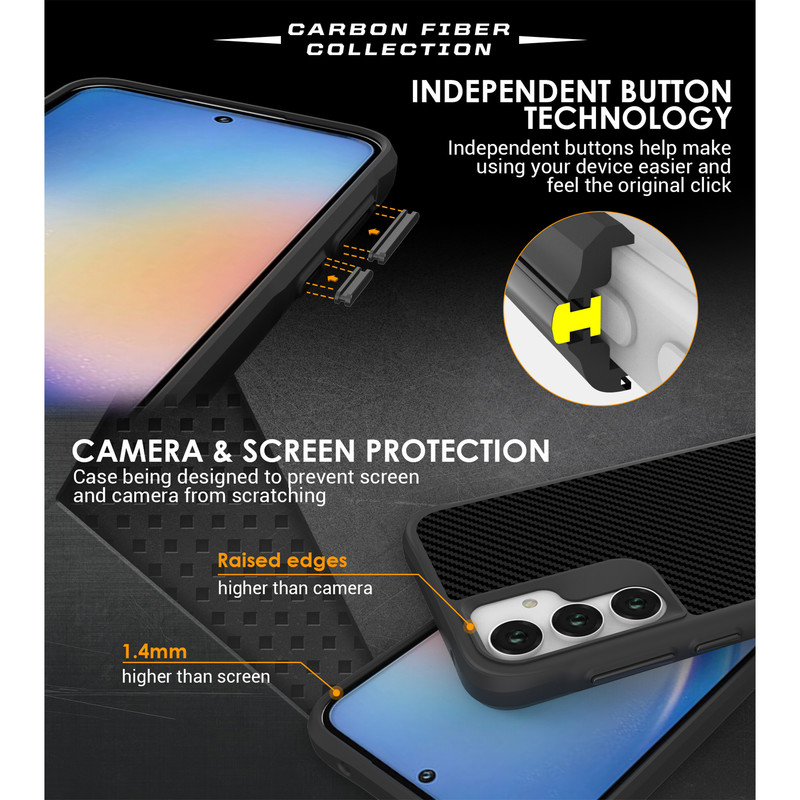 کاور سامورایی مدل Carbon Fiber مناسب برای گوشی موبایل سامسونگ Galaxy A35 / A35 5G