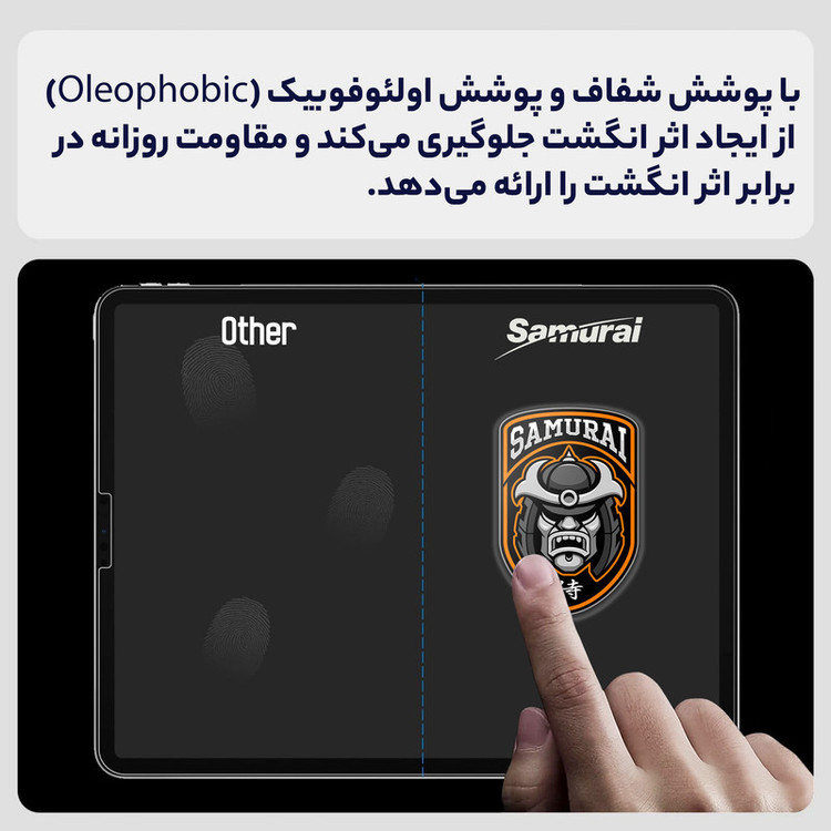 محافظ صفحه نمایش شفاف سامورایی مدل GlastR مناسب برای تبلت اپل iPad Pro 12.9 2022