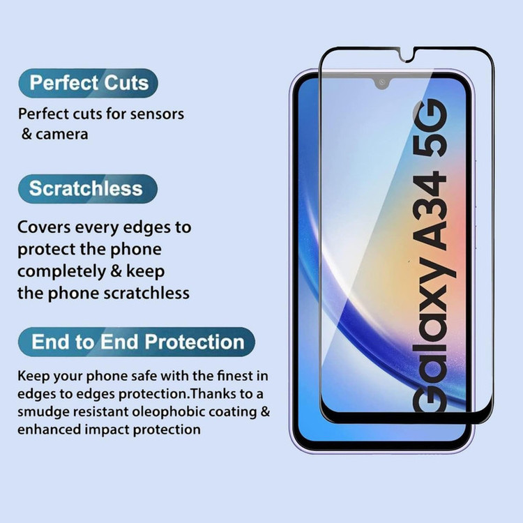 محافظ صفحه نمایش سامورایی مدل Glass Max مناسب برای گوشی موبایل سامسونگ Galaxy A34