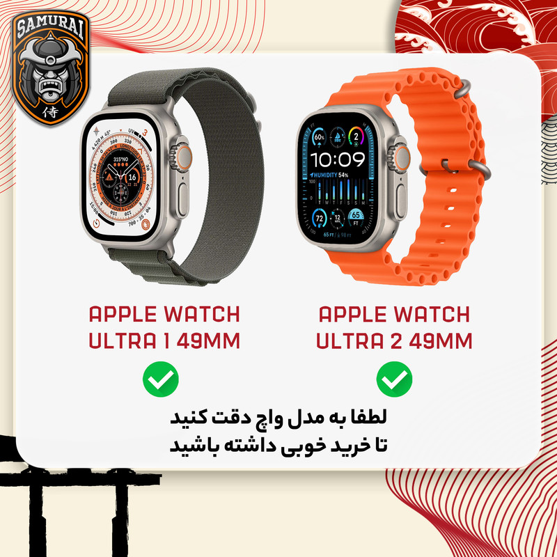 محافظ صفحه نمایش سامورایی مدل Pama مناسب برای ساعت هوشمند اپل Watch Ultra 1 49mm / Ultra 2 49mm