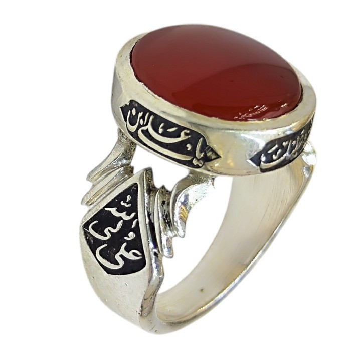 انگشتر نقره عقیق یمنی مردانه مدل رکاب دست ساز کد 6440