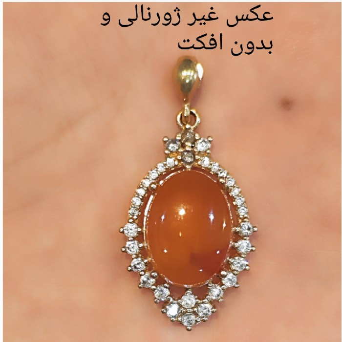 آویز گردنبند زنانه عقیق مدل طلا روس کد ۹۸۸
