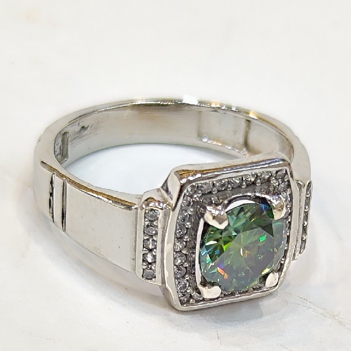 انگشتر نقره موزنایت مردانه کد 1100