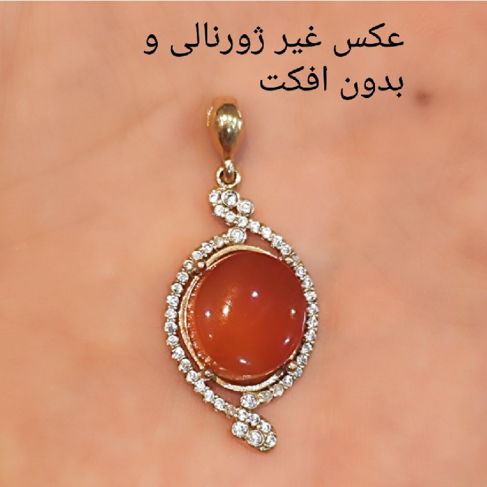 آویز گردنبند زنانه عقیق یمنی مدل طلا روس کد ۷۷۶۵۵۵