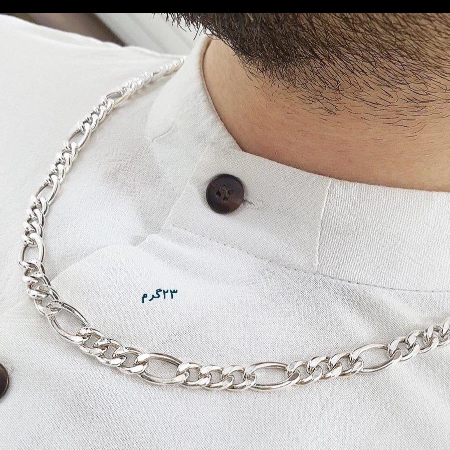 زنجیر گردنبند کارتیر نقره ای رنگ ثابت فیگارو