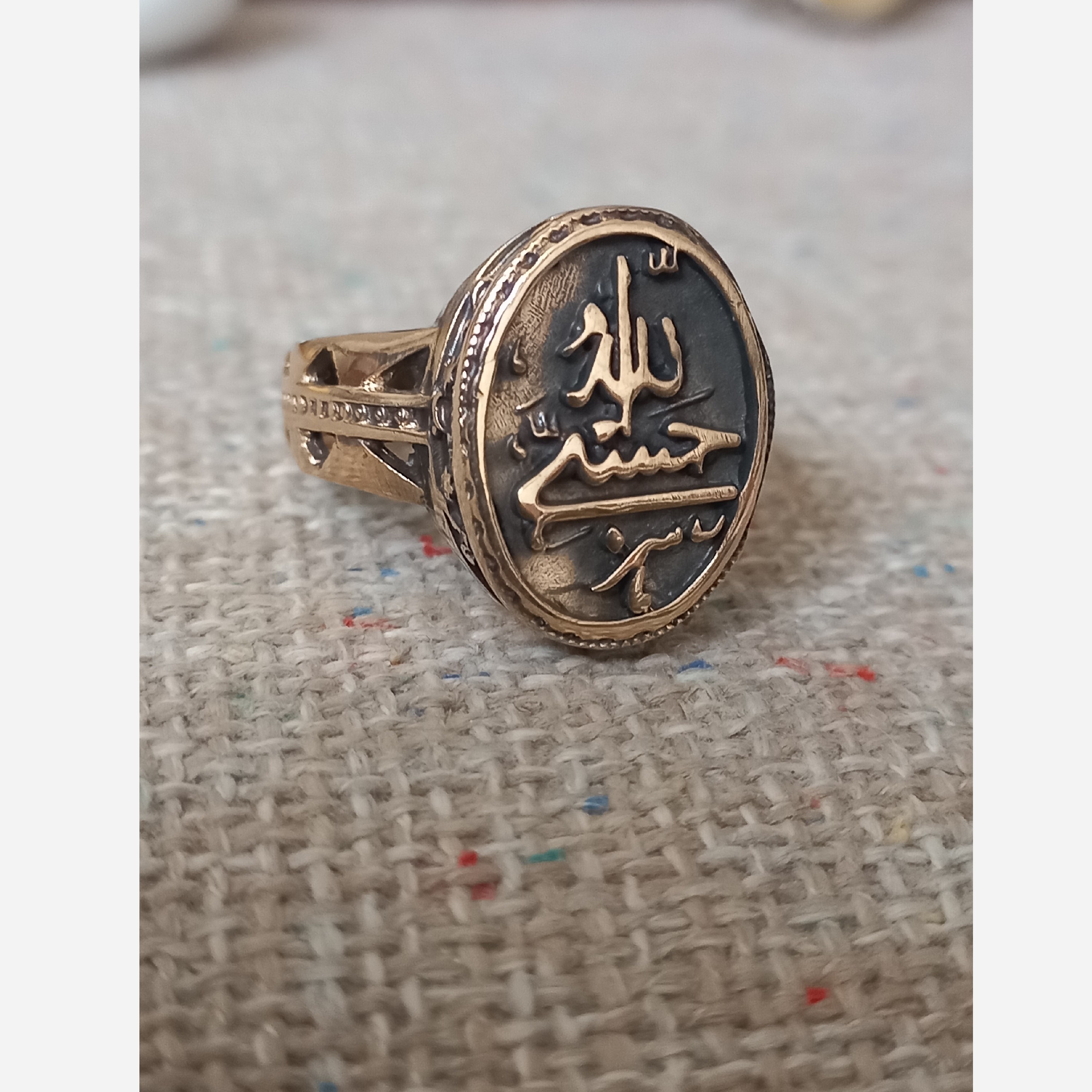 انگشتر حسبی الله رنگ ثابت طلاروس